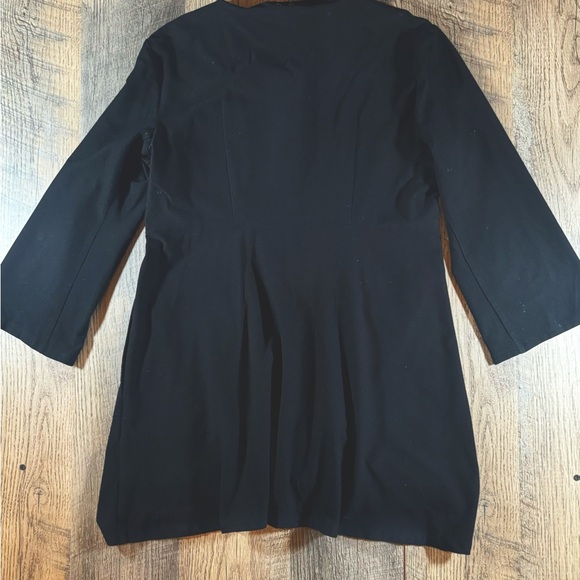 EILEEN FISHER Blazer Womens X-Small Black 3 Button Lined Scoop Neck Overcoat EUC - Picture 9 of 12